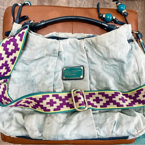 Rare Vintage Marc Jacobs denim workwear hobo / tote style bag - Picture 7 of 12